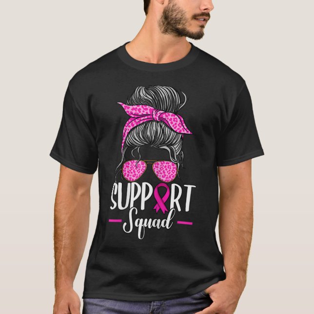 Camiseta Suportar Consciência do Cancer de Arma do Esquadrã (Frente)