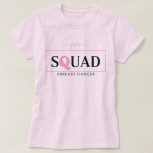 Camiseta Suportar Design de Fita Rosa Quadrada