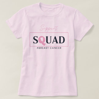 Camiseta Suportar Design de Fita Rosa Quadrada