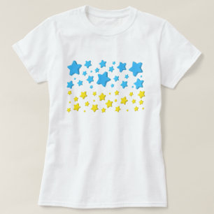 Camiseta Suportar Estrelas de Bandeira Ucranianas do T-Shir