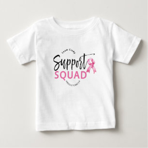 Camiseta Suportar Faixa Rosa do Câncer da Mama em Quadrado