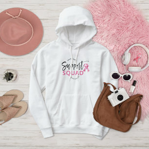 Camiseta Suportar Faixa Rosa do Câncer da Mama em Quadrado