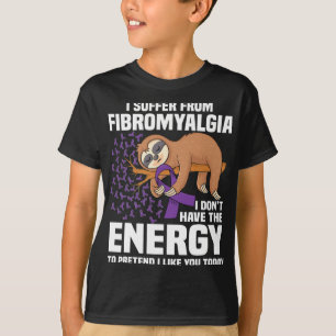 Camiseta Suportar Fibromialgia Awarene do Guerreiro de Fita