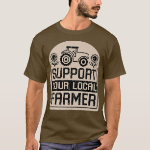 Camiseta Suportar o Gráfico de Agricultores Locais