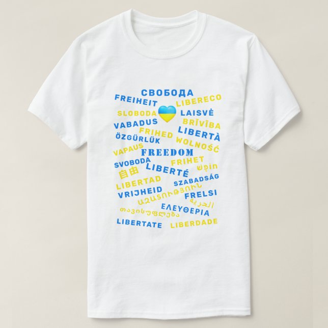 Camiseta Suportar o texto internacional sobre liberdade de  (Frente do Design)