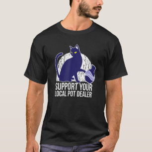 Camiseta Suportar Os Gatos De Potência Engraçados Do Pote L