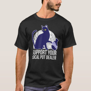 Camiseta Suportar Os Gatos De Potência Engraçados Do Pote L