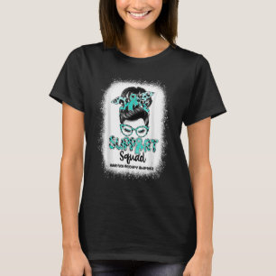 Camiseta Suportar Reco de Vício de Fita Teal de Toque de Me