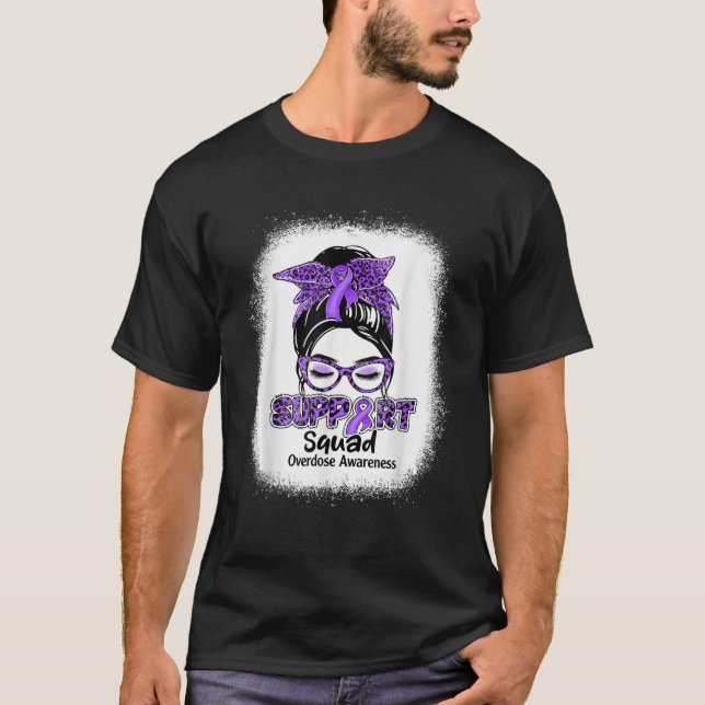 Camiseta Suportar Sobredosagem de Fita Roxa Púrpura Awa (Frente)