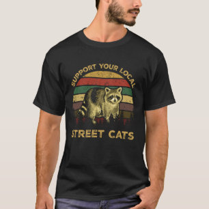 Camiseta Suportar Sua Vintage Local Street Cats Raccoon