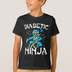 Camiseta Suportar T1D Diabetes Ninja Tipo 1 Diabetes Awaren