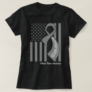Camiseta Suportar Tumor do Cérebro Esquadrão EUA Bandeja de