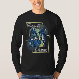 Camiseta Suporte a arte divertida de artistas locais