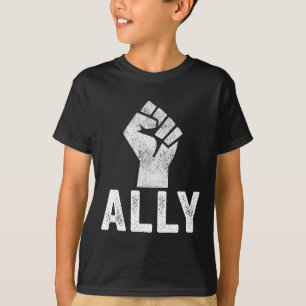 Camiseta Suporte a Blm Ally Fist do Problema de Vida Negra