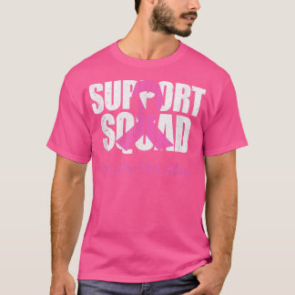 Camiseta Suporte à Consciência do Cancer de Fita Rosa Esqua