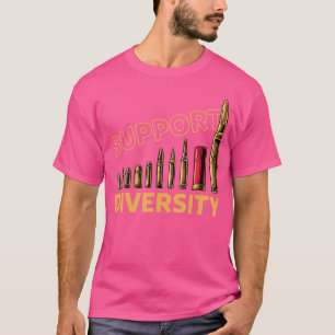 Camiseta Suporte à diversidade de balas de arma