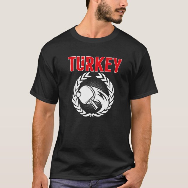 Camiseta Suporte à equipe de pinos turcos com Tênis de ping (Frente)