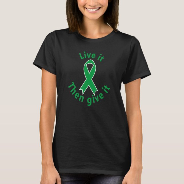 Camiseta Suporte a Friso Verde para Sensibilização do Doado (Frente)