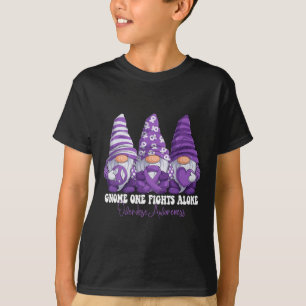 Camiseta Suporte a Gnomies do Laço Roxo do Mês de Conscient