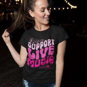 Camiseta Suporte a Gradiente Cor-de-Cor-de-Rosa para Música