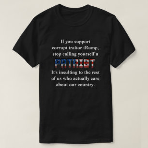 Camiseta Suporte a Rump, pare de se chamar de PATRIOT