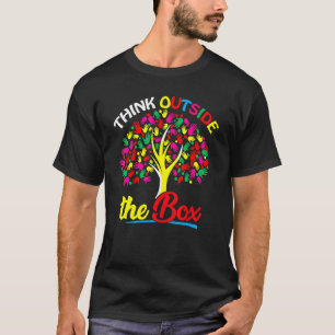 Camiseta Suporte a Sensibilização Autismo Pense fora da cai
