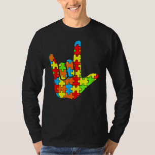 Camiseta Suporte à Sensibilização para o Autismo de linguag