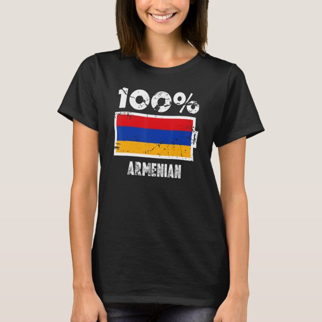 Camiseta Suporte a Sinalizador da Armênia 100 Energia da ba (Frente)