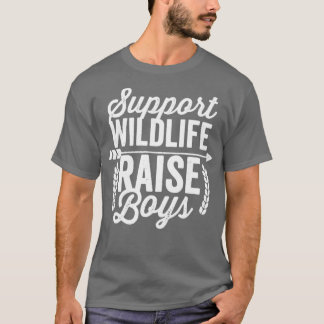 Camiseta Suporte a Texto Branco de Wildlife Raise Boys
