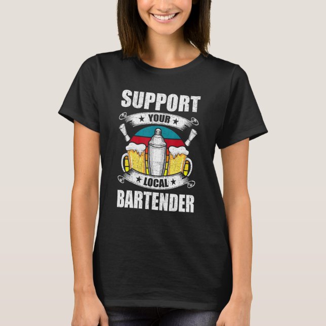 Camiseta Suporte ao Barman Bartender Local (Frente)