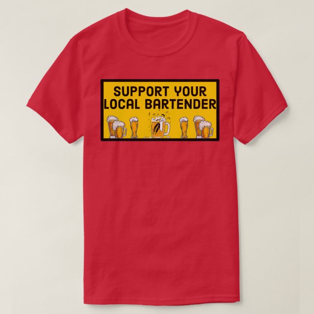 Camiseta Suporte ao barman local 11 (Frente do Design)