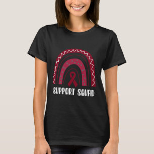 Camiseta Suporte ao Esquadrão Arco-Íris Borgonha Cérebro An