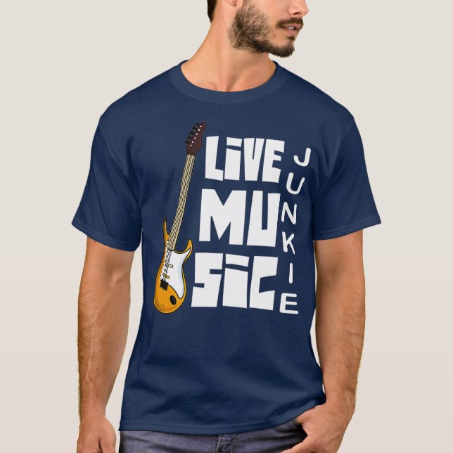 Camiseta Suporte ao Live Music Guitar Player Musical Local (Frente)