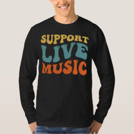 Camiseta Suporte ao Live Music Retro Typoographic Concert D