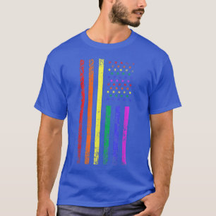 Camiseta Suporte ao mês do orgulho Lgbt com o Rainbow EUA