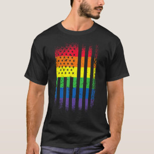 Camiseta Suporte ao mês do orgulho Lgbt com o Rainbow EUA a