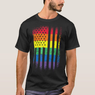 Camiseta Suporte ao mês do orgulho Lgbt com o Rainbow EUA a