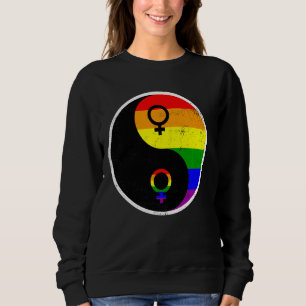 Camiseta Suporte ao Orgulho Lgbt Gay do Ying Yang Rainbow