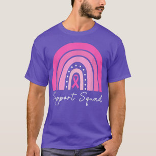 Camiseta Suporte ao Rainbow Cancer de Fita Rosa Quadrado