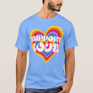 Camiseta Suporte ao Rainbow Heart LGBT Igualdade