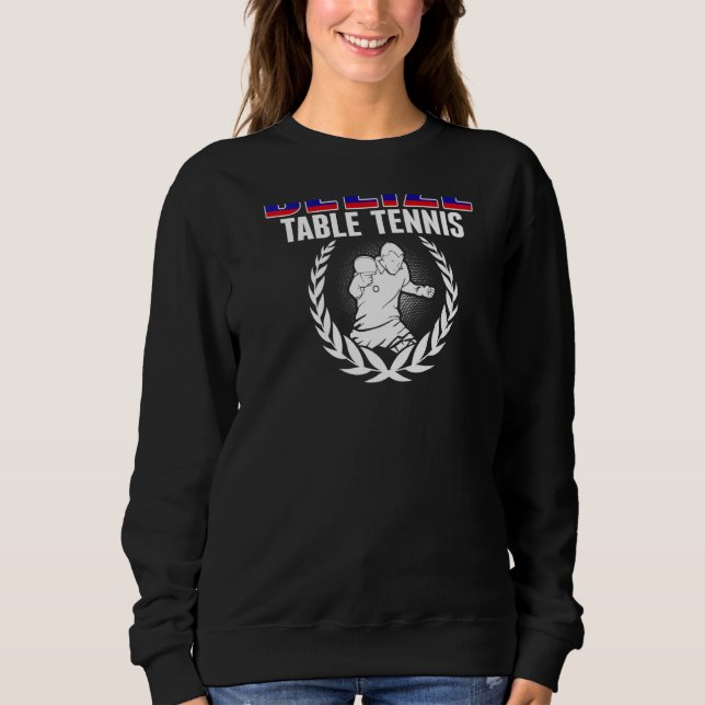Camiseta Suporte ao Tênis de Mesa de Belize  Equipe de Ping (Frente)