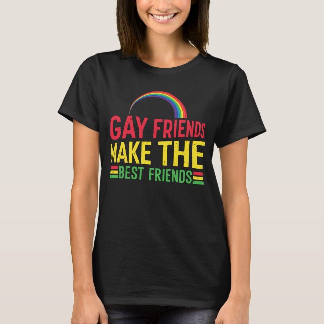 Camiseta Suporte aos Direitos LGBT para os Melhores Amigos  (Frente)