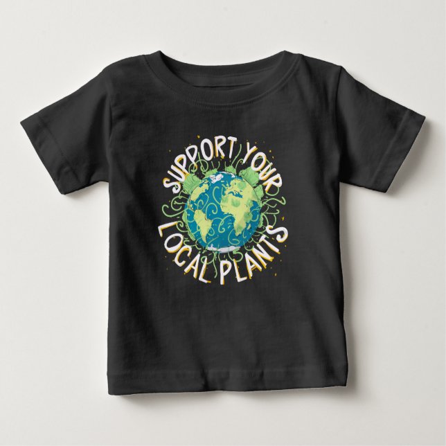 Camiseta Suporte às suas plantas locais (Frente)