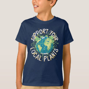 Camiseta Suporte às suas plantas locais