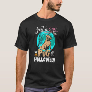 Camiseta Suporte de cachorro pug assustador de Halloween fe