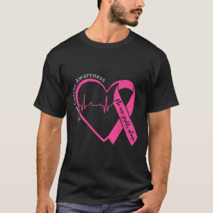 Camiseta Suporte de Fita Rosa Rosa para Sensibilização do C
