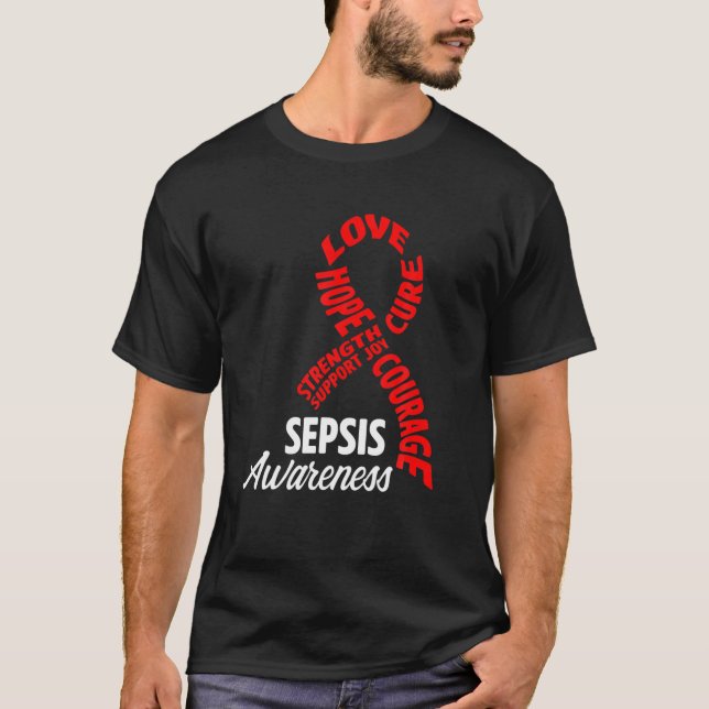 Camiseta Suporte de Sensibilização Sepsis a Sobreviventes d (Frente)