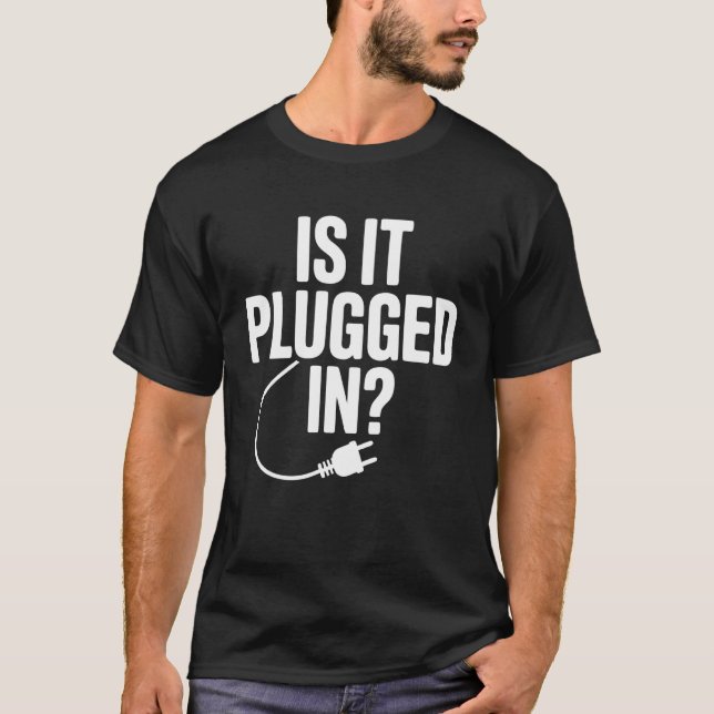 Camiseta Suporte de TI Computador Conectado Trabalho de Sup (Frente)