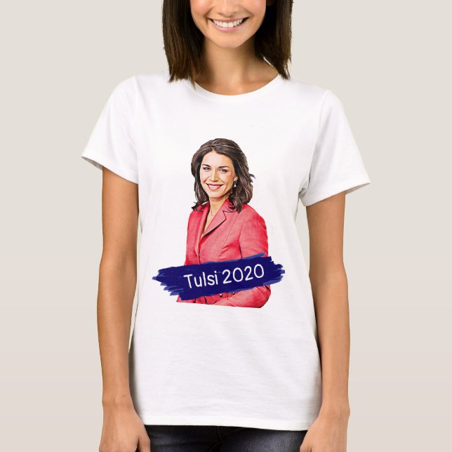 Camiseta Suporte Eleitoral Tulsi 2020 (Frente)