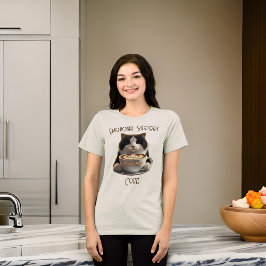 Camiseta Suporte Emocional Café Engraçado Gato Saúde Mental